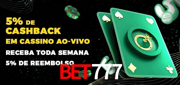 Promoções do cassino ao Vivo bet777